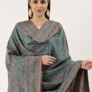 Pashmkala Women’s Noor Kashmiri <br>Royal Paisley Design Jamawar Shawl (Size: 101 X 203 Cms)