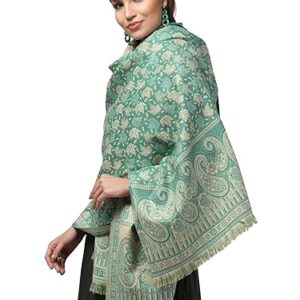 Pashmkala Women Jamawar Floral Woolen Shawl