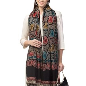 Pashmkala Women Jamawar Woolen Shawl With Jaal Design