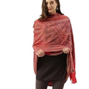 Pashmkala Women Kashmiri Jamawar Antique Mughal Shawl,<br> Jacquard Shawls, Stole, Wraps(Size: 101 X 203 CM)