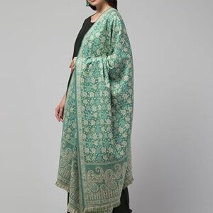 Pashmkala Women Jamawar Floral Woolen Shawl