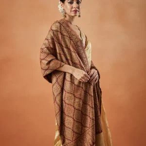 Pashmkala Women Shabnam <br> Kashmiri Jamawar Woven Shawl (Size: 101X203 CM)