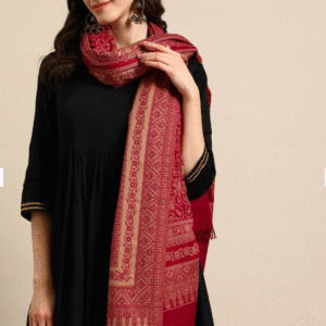 Pashmkala Maroon Woven Design Shawl