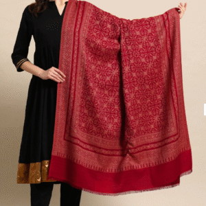 Pashmkala Maroon Woven Design Shawl