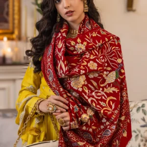 Pashmkala Women Pashmina Shawl, <br>With Kashmiri Tilla Embroidery