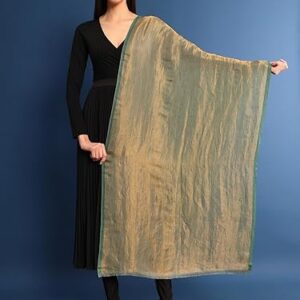 Pashmkala Women Zarish Reversible Zari<br> Moonlight Fine WoolStole, Shawl, Scarf, Heritage <br>Kashmiri Pashmina Stole, Evening Wrap (Size 28X80 inches)