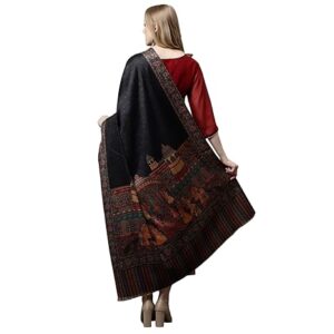 Pashmkala Women’s Acro wool Print Design Shawl, Stole
