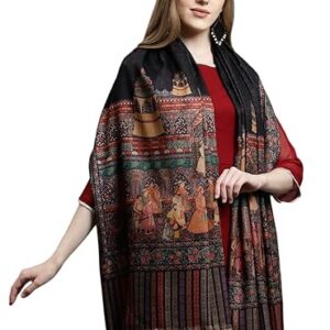 Pashmkala Women’s Acro wool Print Design Shawl, Stole