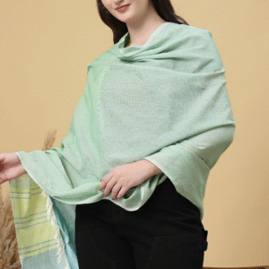 Pashmkala Women Stripped Bridal Pure Cotton Stole