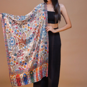 Pashmkala Women Kalamkari Printed Embroidery Stole