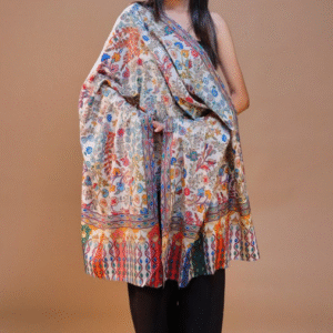Pashmkala Women Kalamkari Printed Embroidery Stole